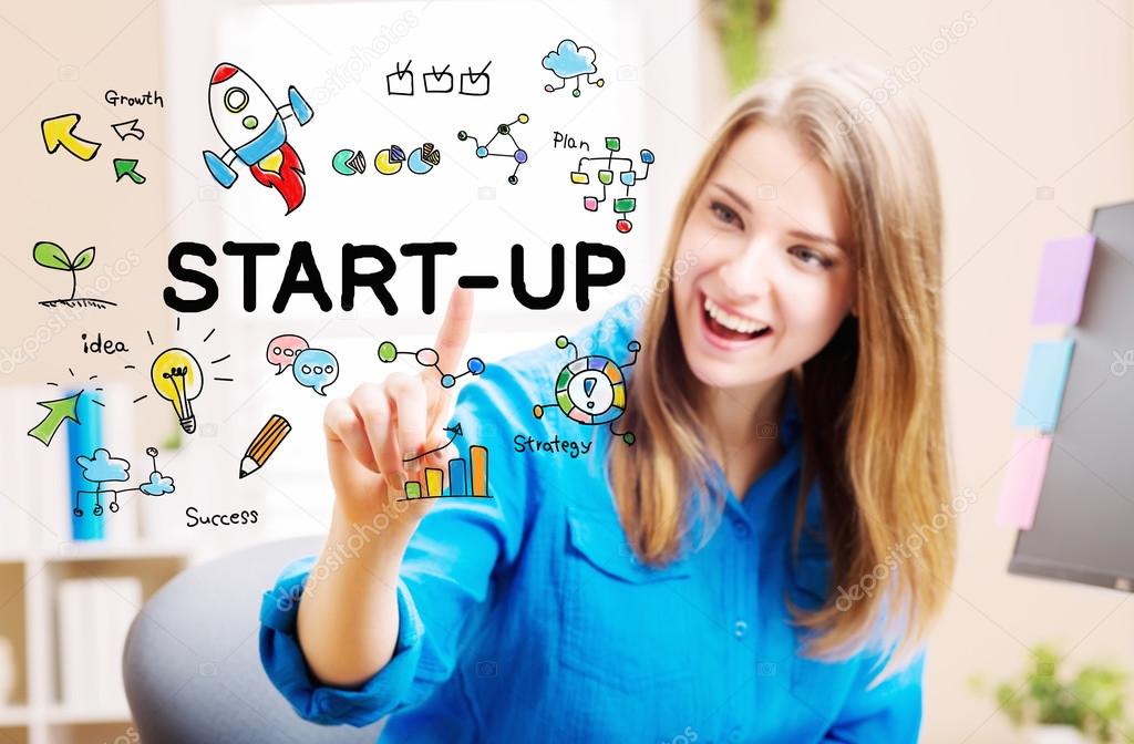 Start-Up concept with young woman