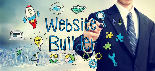 İşadamı çizim Website Builder kavramı — Stok fotoğraf