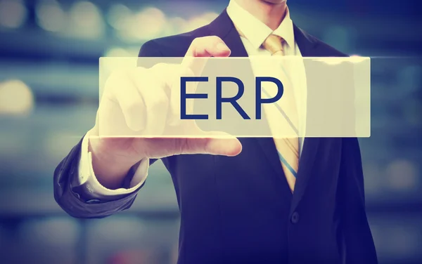 Hombre de negocios holding ERP — Foto de Stock