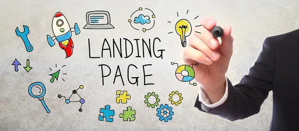 Empresário desenho Landing Page conceito — Fotografia de Stock