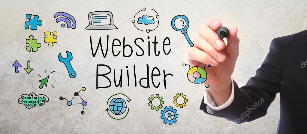 Businessman drawing Website Builder concept