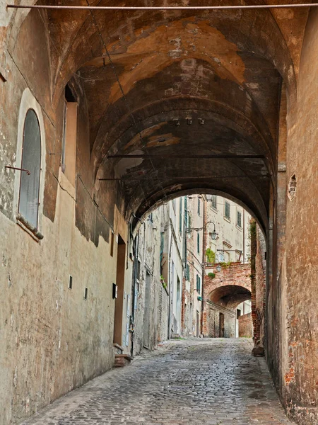 Jesi Ancona Marche Itália Pitoresco Beco Estreito Cidade Velha Antiga — Fotografia de Stock