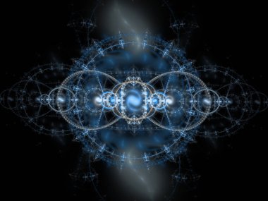 Fraktal uzay serisi. Doğal kendine benzeyen organik kalıpların karmaşık soyut yapısı. Doğa, Geometri, Bilim ve Sanat üzerine tasarım projelerinde kullanılmak üzere.