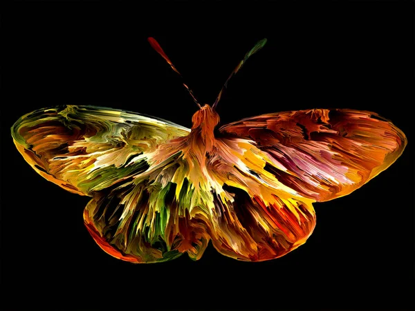 Pintura Espontánea Mariposas Con Texturas Orgánicas Ricos Colores Sobre Tema — Foto de Stock