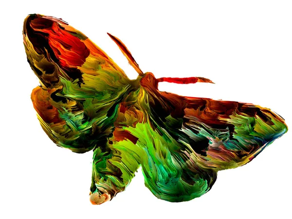 Pittura Spontanea Farfalla Con Texture Organiche Colori Ricchi Sul Tema — Foto Stock