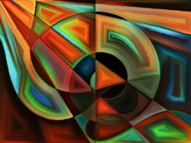 Yaşam formları serisi. Sanat, resim, tasarım ve eğitim konularında bir metafor olarak soyut biçimlerden ve şekilden oluşan tasarım