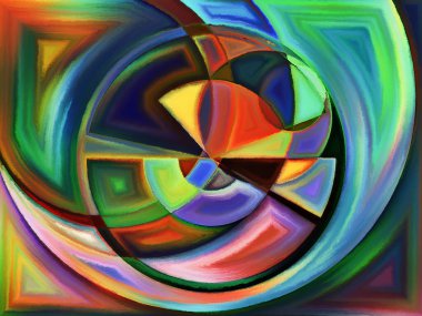 Yaşam formları serisi. Sanat, resim, tasarım ve eğitim konularında bir kavram metaforu olarak soyut biçimlerin ve şekillerin yaratıcı düzenlenmesi