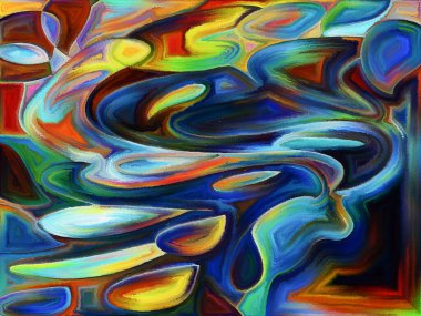 Yaşam formları serisi. Sanat, resim, tasarım ve eğitim konularında soyut biçimlerin arkaplanı ve şekli