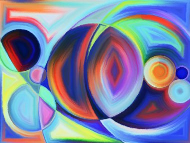 Yaşam formları serisi. Sanat, resim, tasarım ve eğitim konularında bir metafor olarak soyut biçimlerden ve şekilden oluşan tasarım