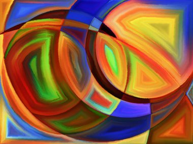 Yaşam formları serisi. Sanat, resim, tasarım ve eğitim konularında bir metafor olarak soyut biçimlerden ve şekilden oluşan tasarım