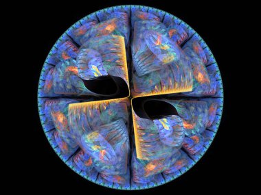 Grafik tasarım ve sanatta kullanılmak üzere karmaşık fraktal desenlerin yüksek çözünürlüklü çizimi