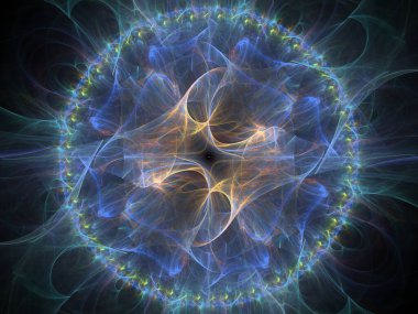 Grafik tasarım ve sanatta kullanılmak üzere karmaşık fraktal desenlerin yüksek çözünürlüklü çizimi