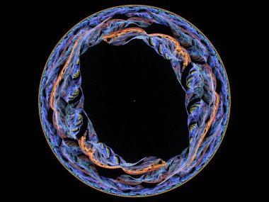 Grafik tasarım ve sanatta kullanılmak üzere karmaşık fraktal desenlerin yüksek çözünürlüklü çizimi