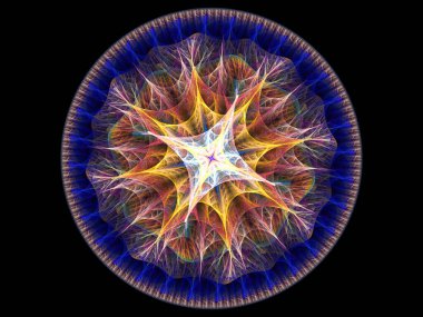 Grafik tasarım ve sanatta kullanılmak üzere karmaşık fraktal desenlerin yüksek çözünürlüklü çizimi