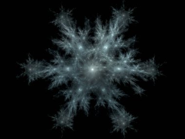 Fraktal Kar Tanesi serisi. Buz kristallerini andıran doğal kendine benzerliğin soyut yapısı. Doğa, Geometri, Bilim ve Sanat üzerine tasarım projelerinde kullanılmak üzere.