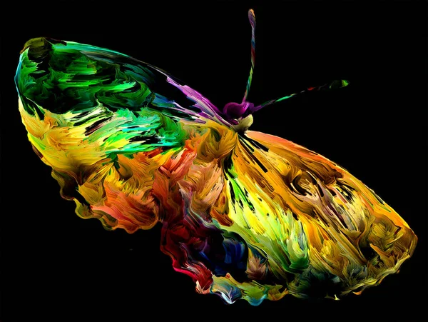 Spontan Fjäril Målning Med Ekologiska Texturer Och Rika Färger Temat — Stockfoto