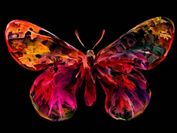 Spontaneous Butterfly Painting Organic Textures Rich Colors Subject Nature Summer — Stock Photo, Image