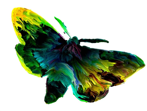 Pintura Espontánea Mariposas Con Texturas Orgánicas Ricos Colores Sobre Tema — Foto de Stock