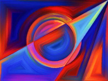 Yaşam formları serisi. Sanat, resim, tasarım ve eğitimle mecazi ilişkisi olan soyut biçimlerin ve şekillerin bileşimi