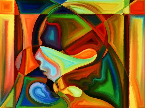 Vivid Painted Design Human Heads Subject Human Drama — Stock Photo, Image