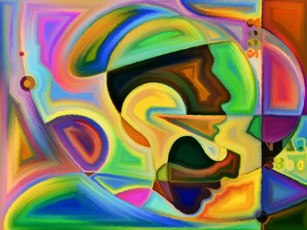 Modern Painted Design Human Heads Subject Human Emotions Passions — Stock Photo, Image