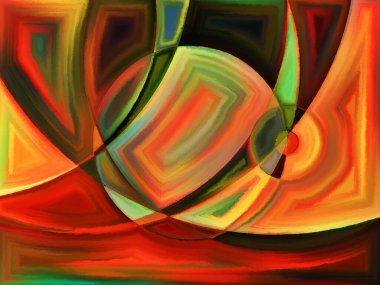 Uçak bölümü serisi. Sanat, resim, tasarım ve eğitim konularındaki soyut biçimler ve şekillerin etkileşimi