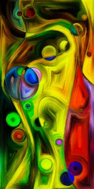 Çağdaş sanat konularındaki çember ve eğrilerin soyut arkaplanı