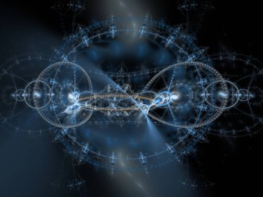 Fraktal uzay serisi. Doğal kendine benzeyen organik kalıpların karmaşık soyut yapısı. Doğa, Geometri, Bilim ve Sanat üzerine tasarım projelerinde kullanılmak üzere.