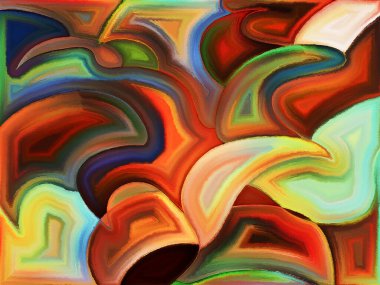 Yaşam formları serisi. Sanat, resim, tasarım ve eğitim projeleri için bir zemin olarak soyut biçimlerin ve şekillerin kompozisyonu