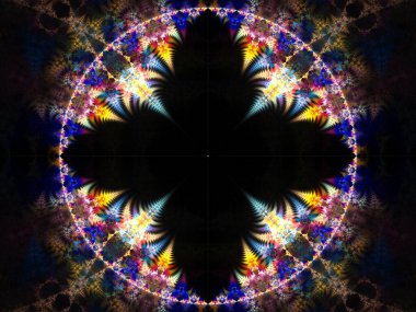 Grafik tasarım ve sanatta kullanılmak üzere karmaşık fraktal desenlerin yüksek çözünürlüklü çizimi