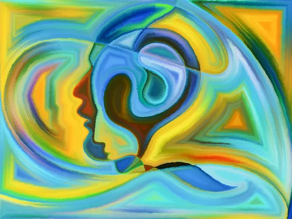 Abstract Painted Design Human Heads Subject Karma Fate Destiny — Stock Photo, Image