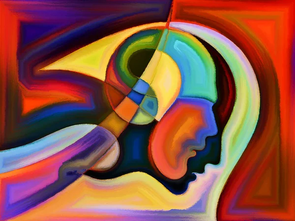 Modern Painted Design Human Heads Subject Human Emotions Passions — Stock Photo, Image