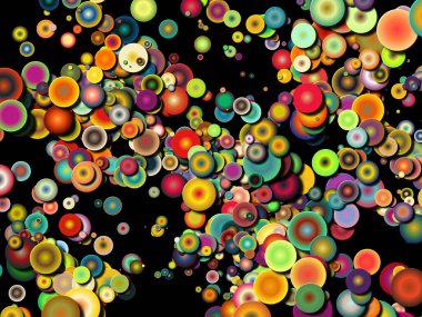 Çizim ve tasarım için renkli soyut daire duvar kağıdı.