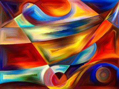 Algı, psikoloji, yaratıcılık ve modern sanat konularında renkli bir arkaplan.