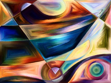 Algı, psikoloji, yaratıcılık ve modern sanat konularında renkli bir arkaplan.