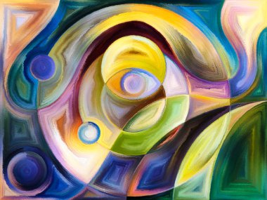 Algı, psikoloji, yaratıcılık ve modern sanat konularında renkli bir arkaplan.