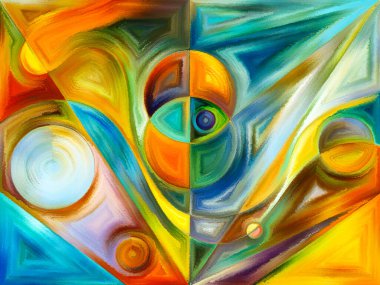 Algı, psikoloji, yaratıcılık ve modern sanat konularında renkli bir arkaplan.