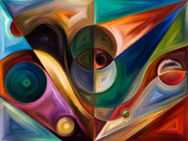 Algı, psikoloji, yaratıcılık ve modern sanat konularında renkli bir arkaplan.