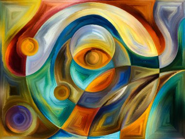 Algı, psikoloji, yaratıcılık ve modern sanat konularında renkli bir arkaplan.