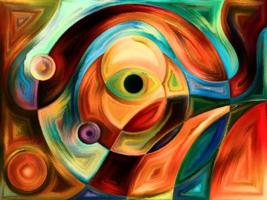 Algı, psikoloji, yaratıcılık ve modern sanat konularında renkli bir arkaplan.