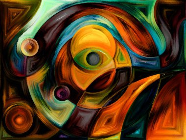 Algı, psikoloji, yaratıcılık ve modern sanat konularında renkli bir arkaplan.