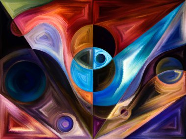 Algı, psikoloji, yaratıcılık ve modern sanat konularında renkli bir arkaplan.