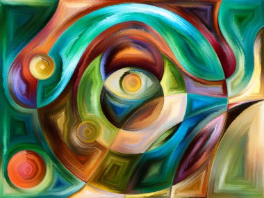 Algı, psikoloji, yaratıcılık ve modern sanat konularında renkli bir arkaplan.