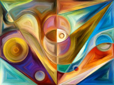 Algı, psikoloji, yaratıcılık ve modern sanat konularında renkli bir arkaplan.