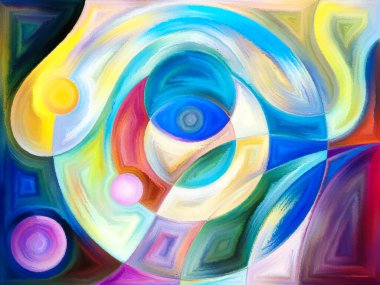 Algı, psikoloji, yaratıcılık ve modern sanat konularında renkli bir arkaplan.