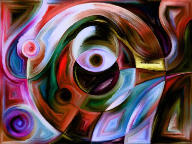 Algı, psikoloji, yaratıcılık ve modern sanat konularında renkli bir arkaplan.