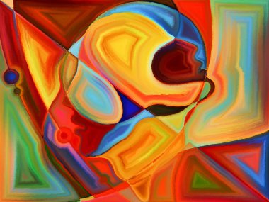 İnsan ilişkileri konusunda insan kafalarının canlı tasarımı.