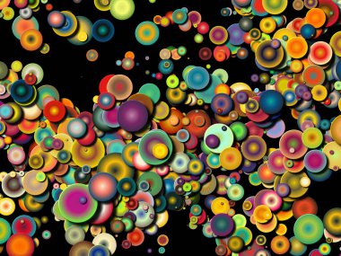 Resim ve tasarım için kullanılacak renkli soyut çember arkaplanı.