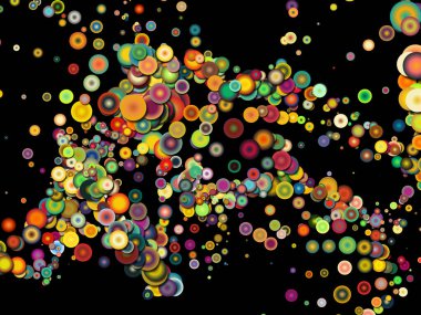 Resim ve tasarım için kullanılacak renkli soyut çember arkaplanı.