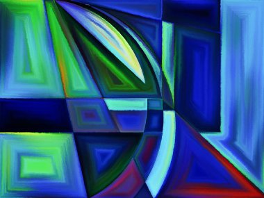 Yaşam formları serisi. Sanat, resim, tasarım ve eğitim konularında bir metafor olarak soyut biçimlerden ve şekilden oluşan tasarım